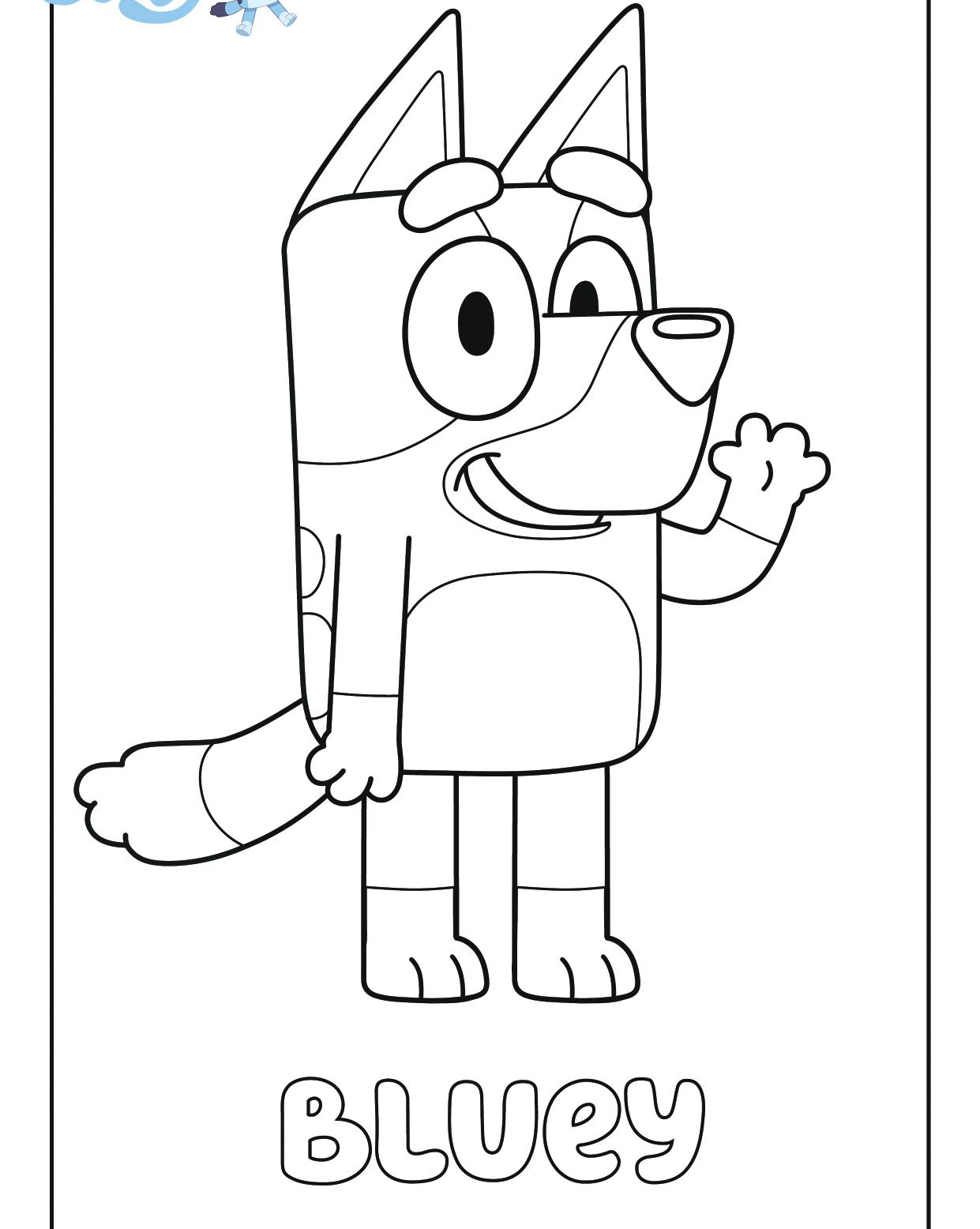 Bluey Easy Kids Coloring Page