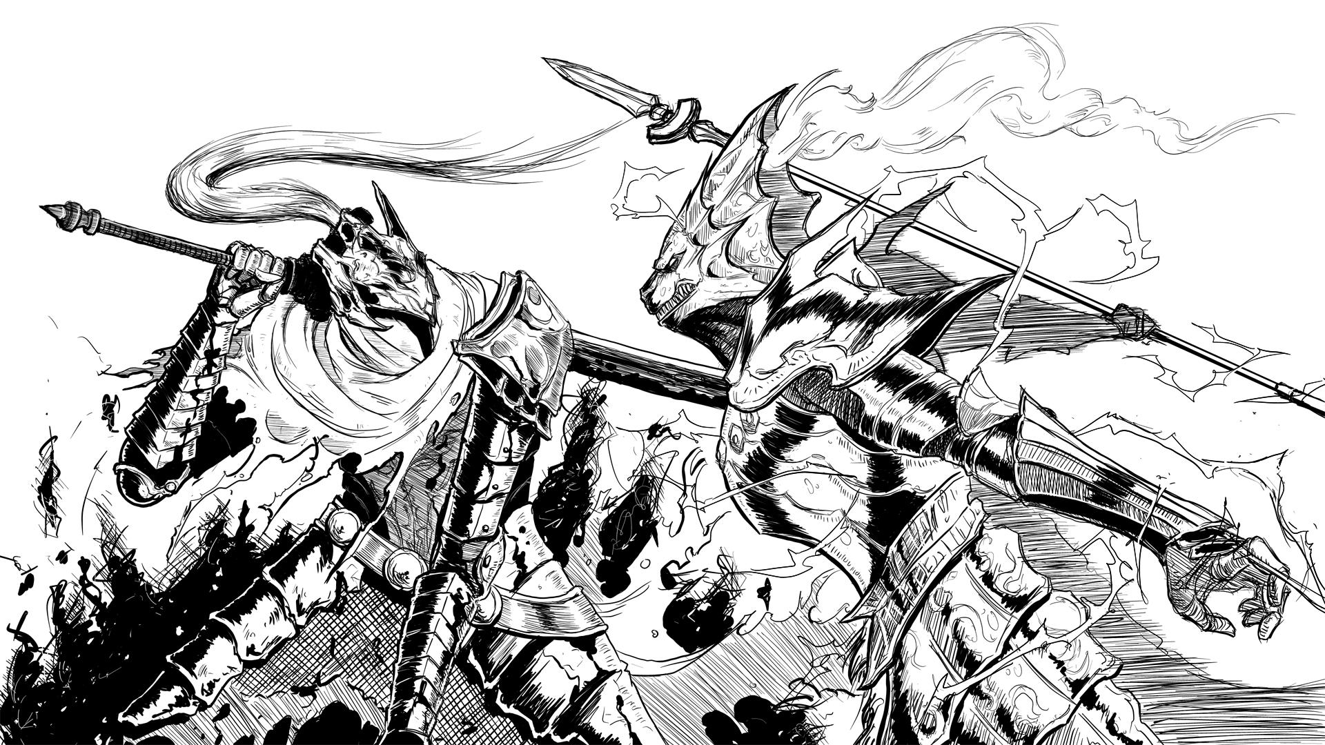 Dark Souls Manga 4K Desktop Wallpaper