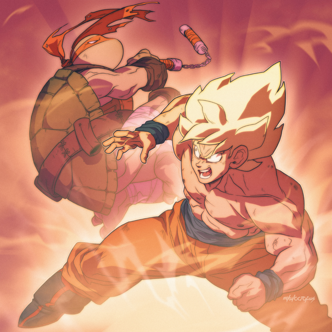 Goku Vs Ninja Turtle HD Wallpaper 