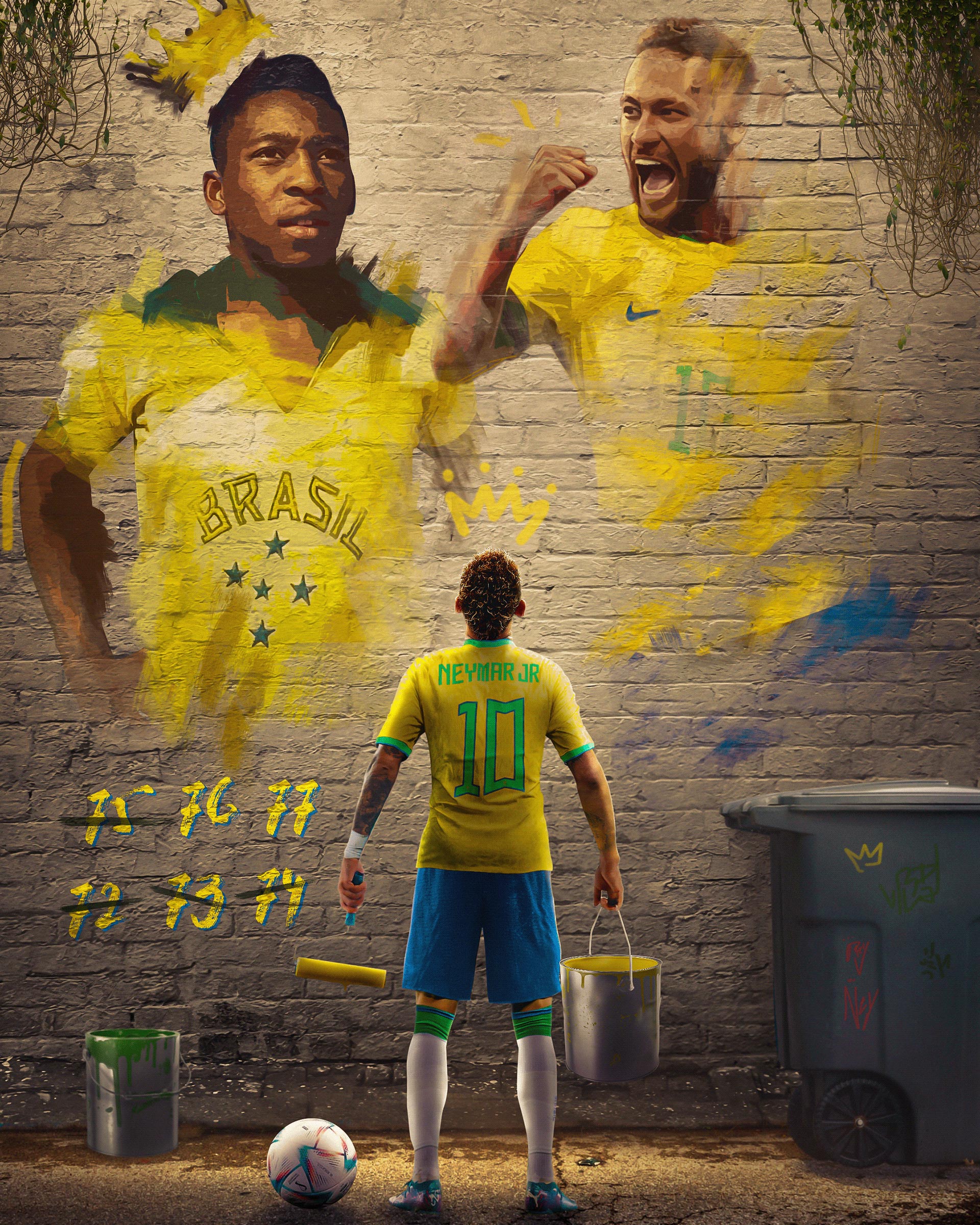 Neymar Jr Brazil Iconic Wallpaper